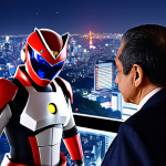 Haim Saban's Vision**

*   Prompt: Haim Saban looking at a TV screen displaying *Kyoryu Sentai Zyuranger*. He is on a business trip in Japan. Background: Tokyo skyline at night. The overall tone is one of discovery and opportunity.

**