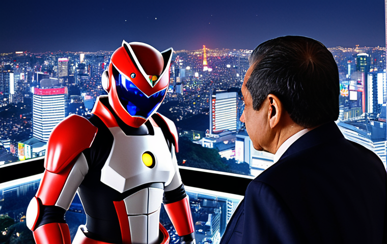 Haim Saban's Vision**
* Prompt: Haim Saban looking at a TV screen displaying *Kyoryu Sentai Zyuranger*. He is on a business trip in Japan. Background: Tokyo skyline at night. The overall tone is one of discovery and opportunity.
**