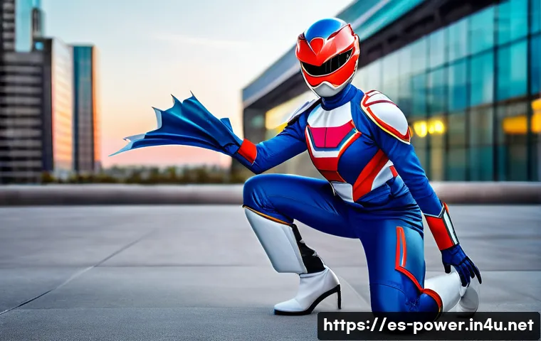 파워레인저 여성 캐릭터 - A powerful female action hero from a modern Power Rangers team, wearing a sleek, practical combat su...